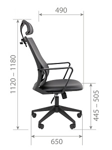 Офисное кресло CHAIRMAN 545, экокожа, черный
